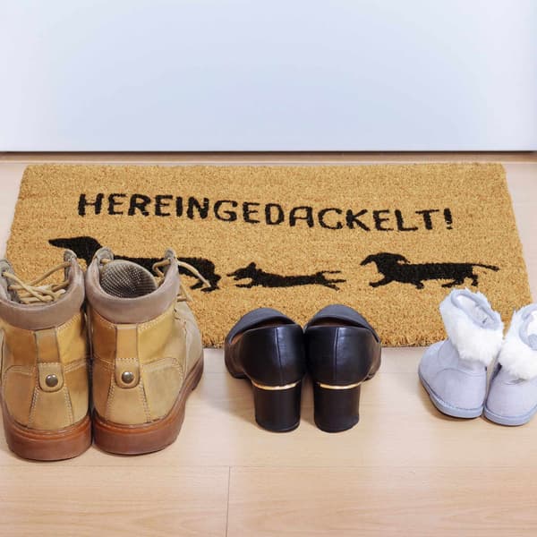 Dörrmatta i kokos "Hereingedackelt"