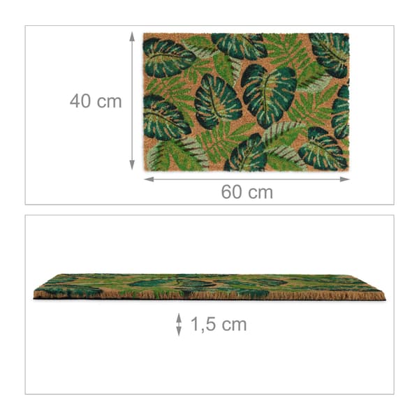 Dørmåtte i kokosnød Monstera blade