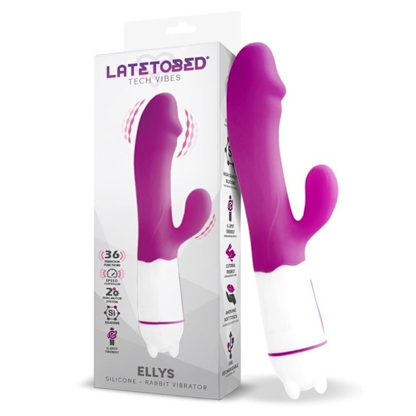 Ellys USB Vibration 36 Funktioner Silikon Lila