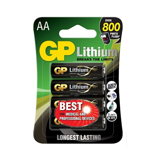 AA 1,5V Lithium 4-pak GP