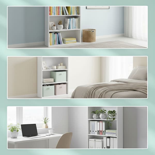 Hvid justerbar reol, 100 cm