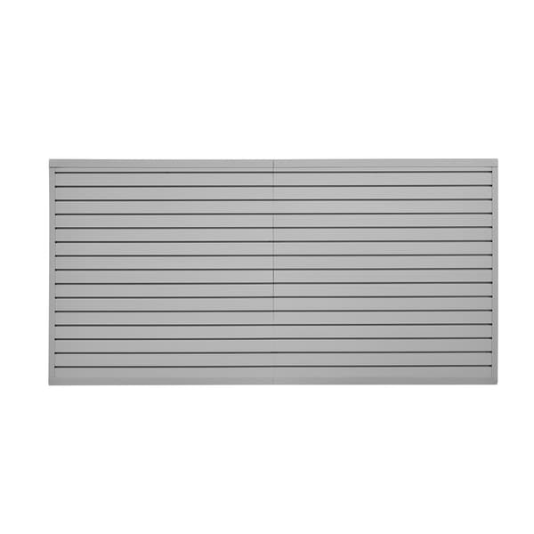 PVC-panel för garage, 2,4 x 1,2 m, grå, 8-pack