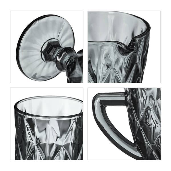 Set med 7 gråa glas