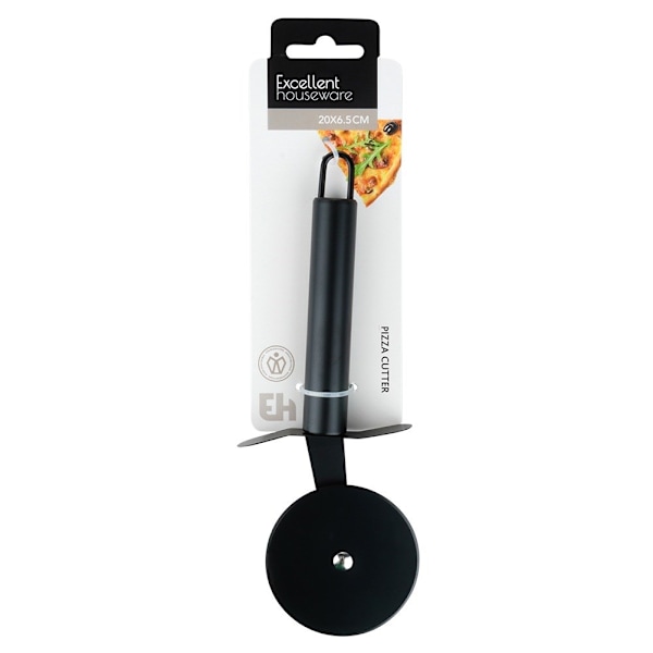 Pizzakniv stål sort 20 cm
