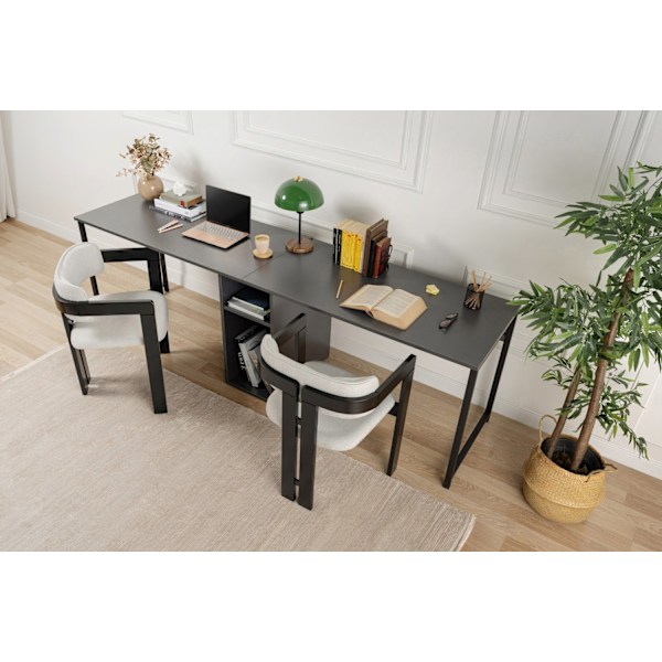 Study Desk Twin Study Desk - antrasiitti, musta
