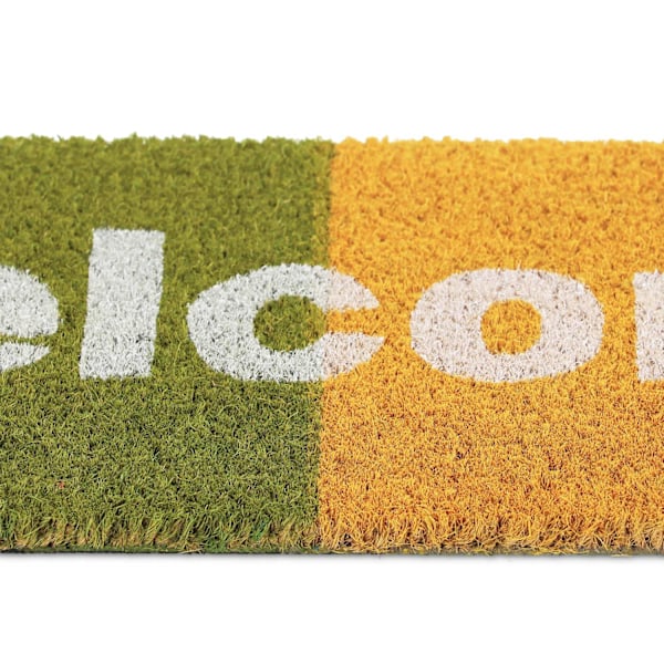 Ovimatto "Welcome" sateenkaarella ja kookospähkinällä