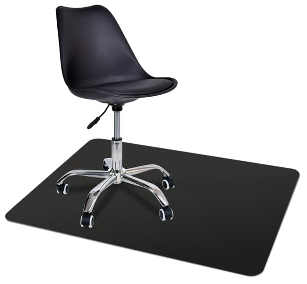 Gulvmåtte til stol, 140x100 cm, sort polypropylen