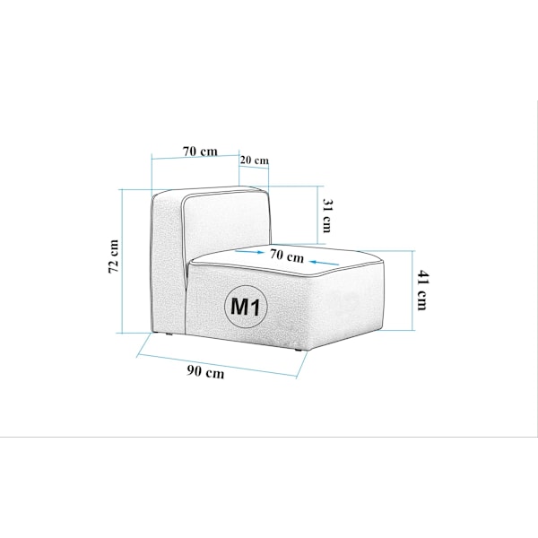 1-sits soffa More S- M1 - Cappuccino