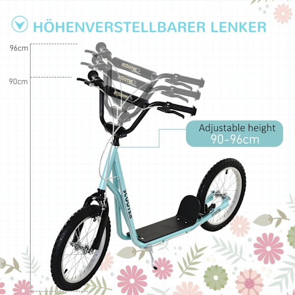 Lasten skootteri, kokoontaitettava potkupotku ilmarenkailla ja käsijarrulla, kaupunkiskootteri, seikkailu 5-vuotiaille ja sitä vanhemmille lapsille, 1