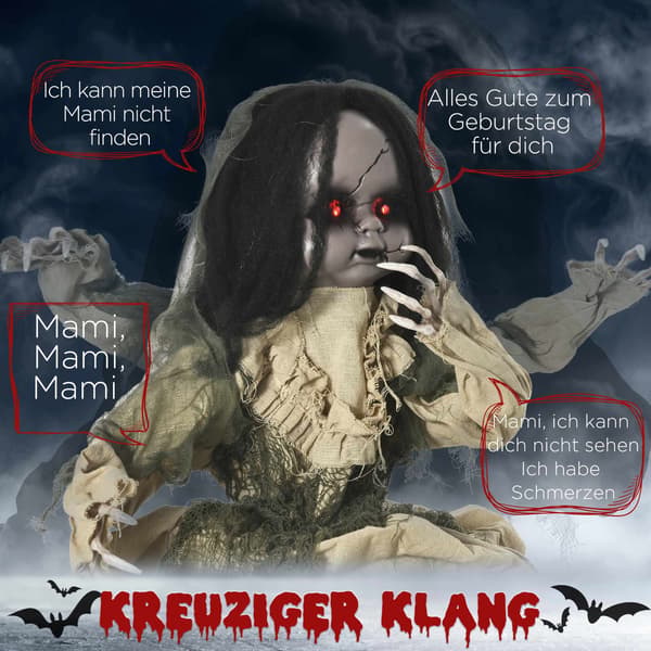 Halloween-spökdekoration med rörelsesensor och ljud