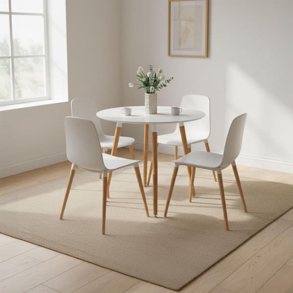 Runt matbord, bambuben, plats för 4