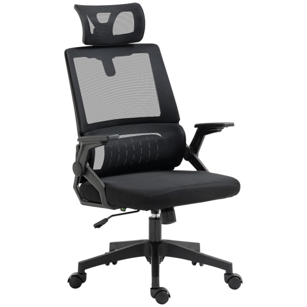 Kontorstol Ergonomisk Skrivebordsstol Justerbar Nakkestøtte Armlæn Højdejusterbar Computerstol Drejestol Vippefunktion