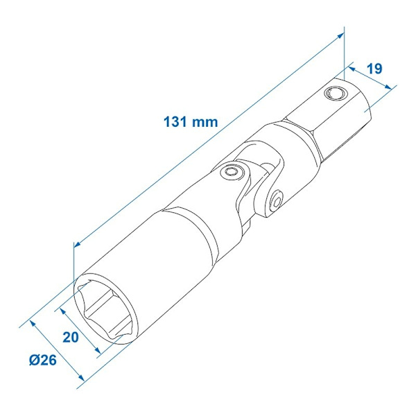 Hjørne stabil samling adapter 19 mm