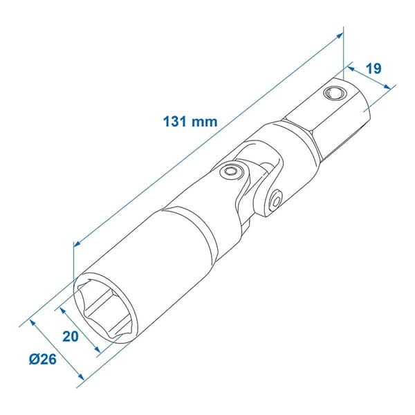 Hörn fast fogadapter 19 mm