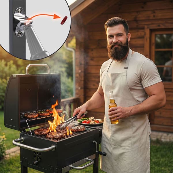Kulgrill med termometer og justerbar rist