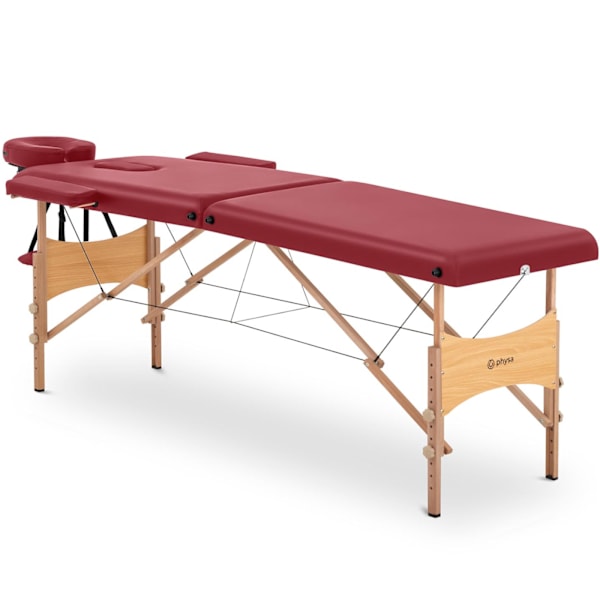 Bord, massageseng, træ, bærbar, foldbar, Toulouse Rød, op til 227 kg, rød