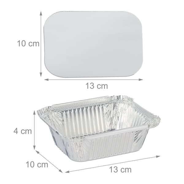 Aluminiummatbrickor med lock – Set om 100