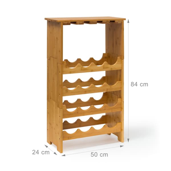 Bambu vinställ 16 flaskor + 12 glas