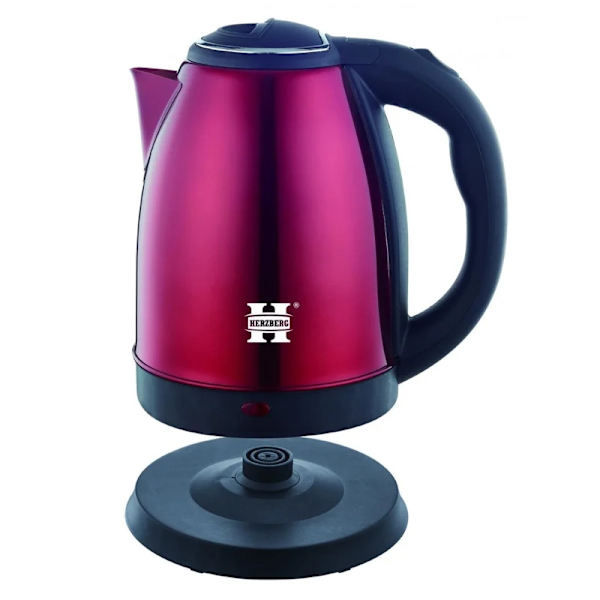 Herzberg HG-5011RED: 1,8L 1500W elkedel i rustfrit stål - rød