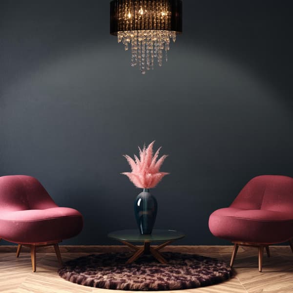 Loftslampe organza krystal sort