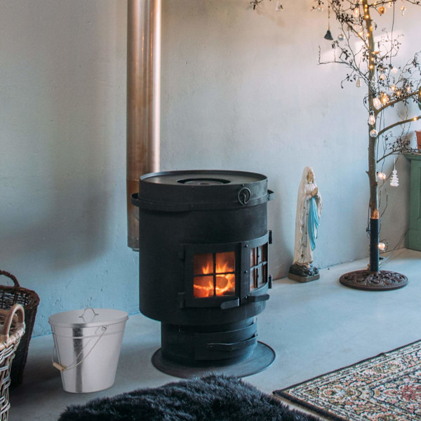 Galvaniserad askkopp med lock