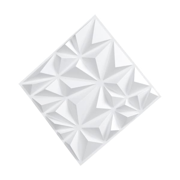 3D-väggpaneler, PVC-diamantplattor 33-pack, mattvita