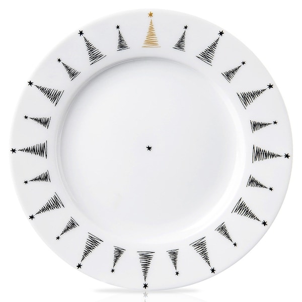 Efterrättstallrik i porslin JULTRÄD 20 cm