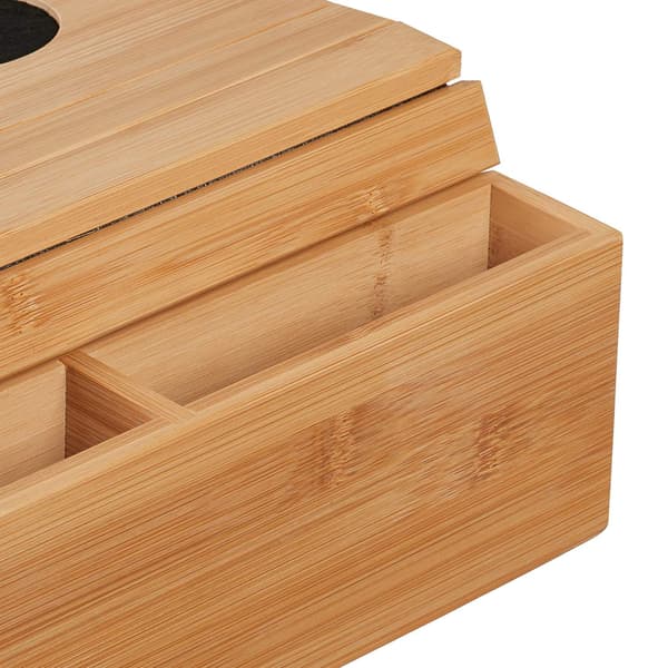 Bambu soffbricka med underlägg och sidofickor