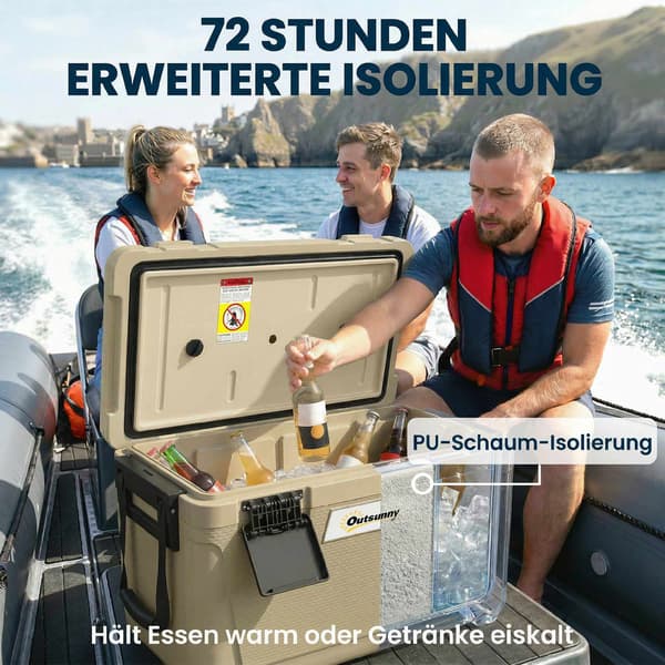 Stor 42,6L bärbar kylbox med PU-skumisolering