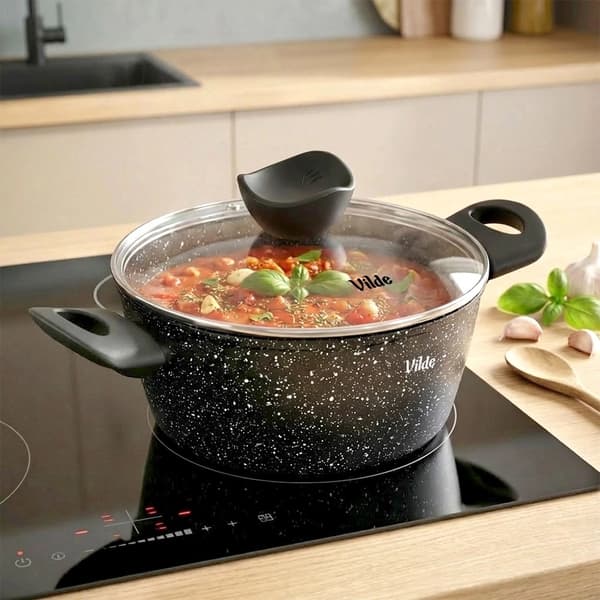 Granit non-stick gryde med glaslåg, 20 cm, 2,2 L