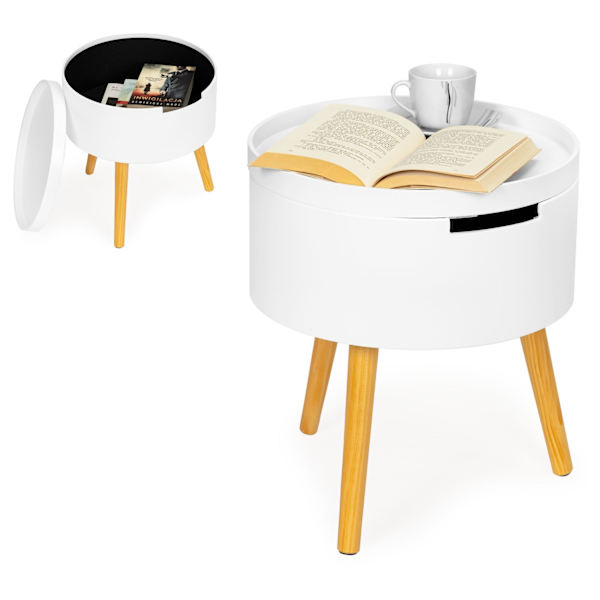 Runt soffbord med förvaring och sängbord ModernHome