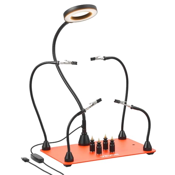 Helping Hands loddestation – 4 arme, 3x LED-forstørrelsesglas