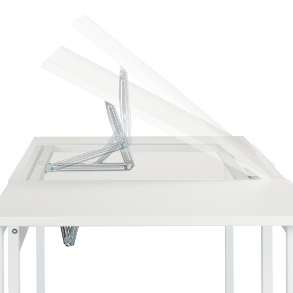 Uppfällbart skrivbord med 3 hyllor