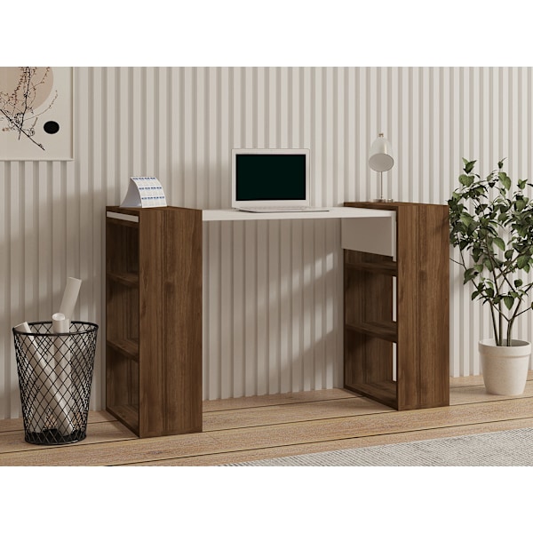 Study Desk Handy - Valnöt, Vit
