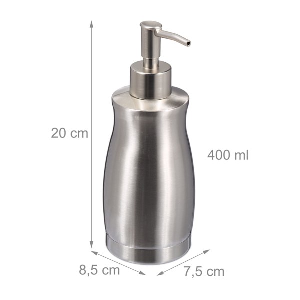 Sæbepumpe i rustfrit stål 400 ml