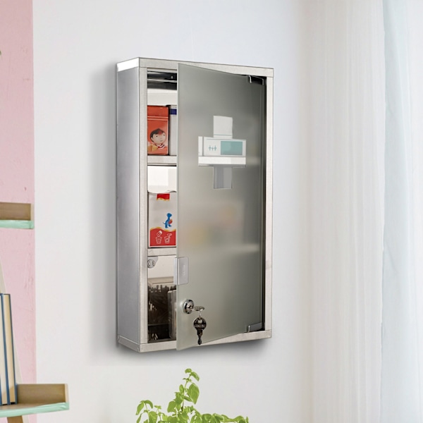 Lääkekaappi Lääkekaappi Lääkekaappi 3 Lokeroa Kodin Lääketiski Ruostumaton Teräs 25 X 12 X 48Cm