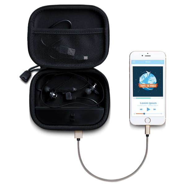 MP3-spelarefodral med inbyggd powerbank, grå