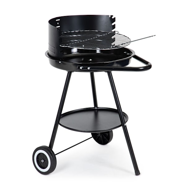 Rund havegrill med justerbar risthøjde
