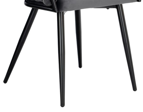 Matstol i sammet, flätad design, svarta metallben