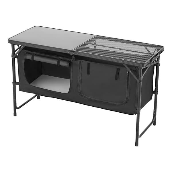Campingköksbord – Hopfällbart, 3 höjder, förvaring i aluminium