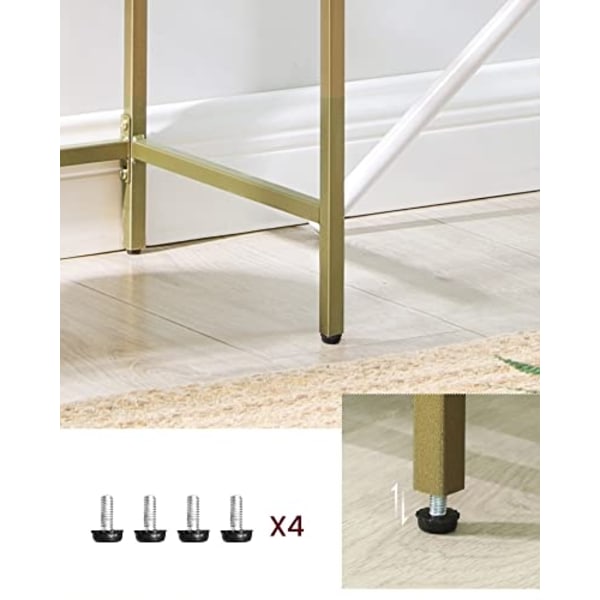 Modernt guld metall & glas konsolbord, 100x35x80 cm