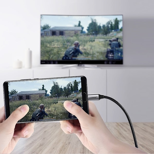 HDMI til USB-C adapterkabel 4K 60Hz 1,5m sort-grå