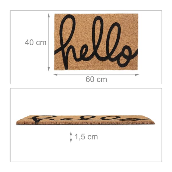 Dørmåtte kokosfiber "hej"