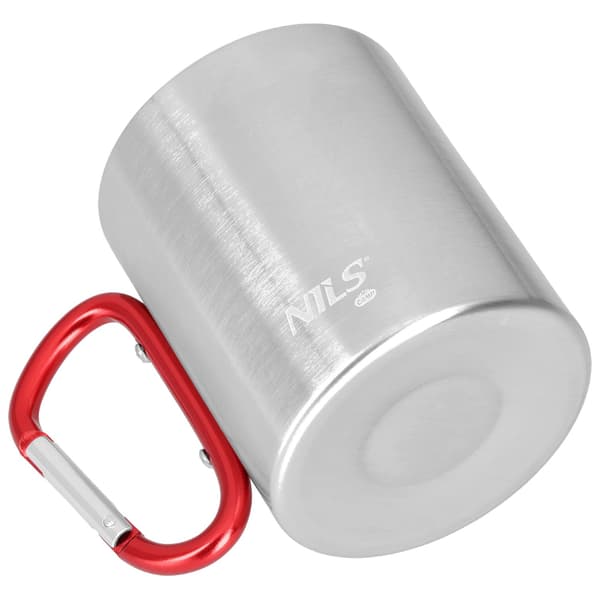 Campingkrus med karabinhage, 300 ml rustfrit stål