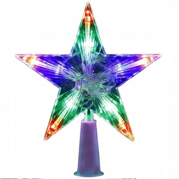 Star Decoration, joulukuusen yläosa Moniväriset LED-valot Lamppu