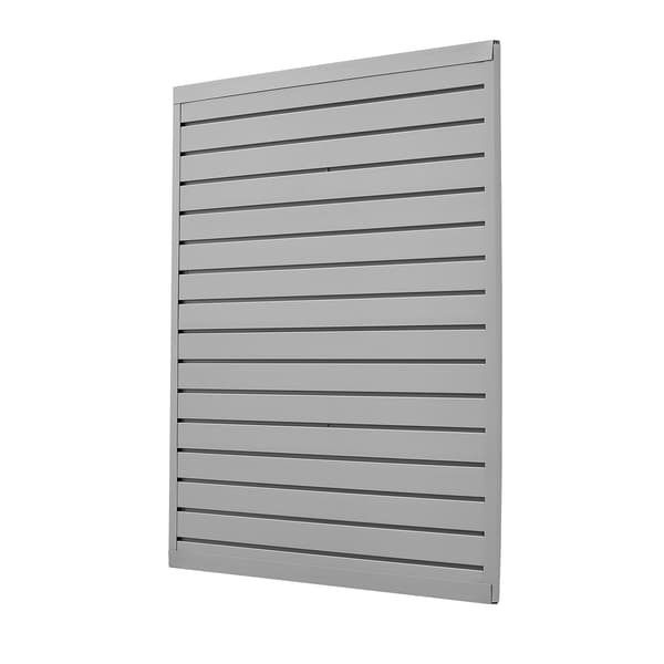 PVC-lamellpaneler 12x12 cm, grå, 4-pack, garage