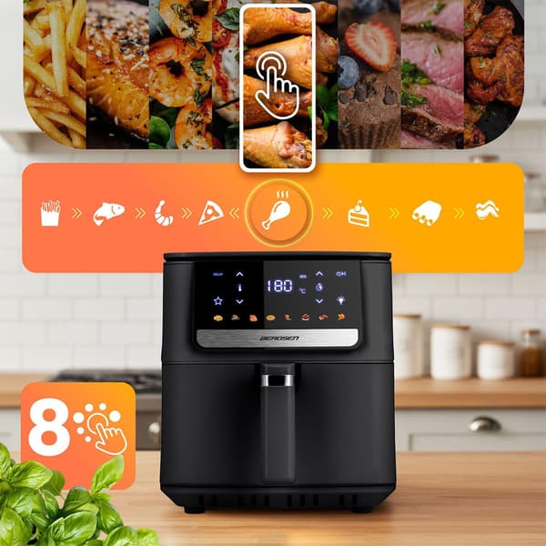 Airfryer, 6,5L, 1700W, Touchskærm, Sort