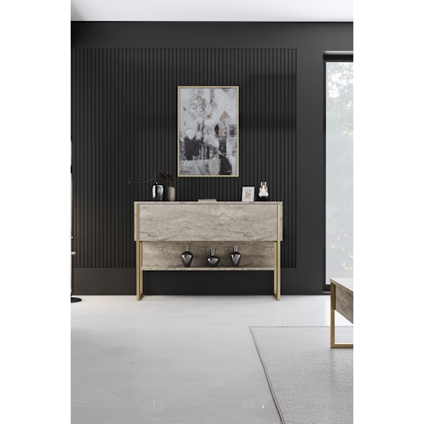 Kommod Luxe - Travertin, Guld