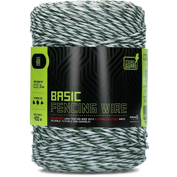 ZoneGuard 3 mm Basic aitavaijeri valkoinen ja tummanvihreä 400 m