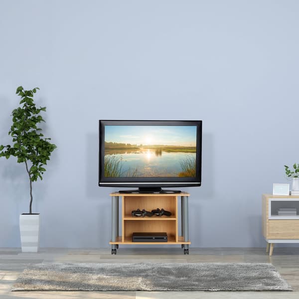 TV-pöytä pyörillä ja 2 lokeroa